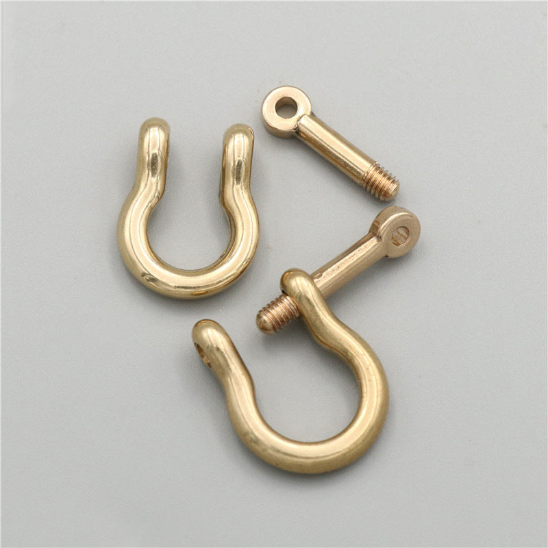 6mm Brass U-shackle Buckle Leather Bag Hardware Accessories Removable Screw Horseshoe Buckle-45
