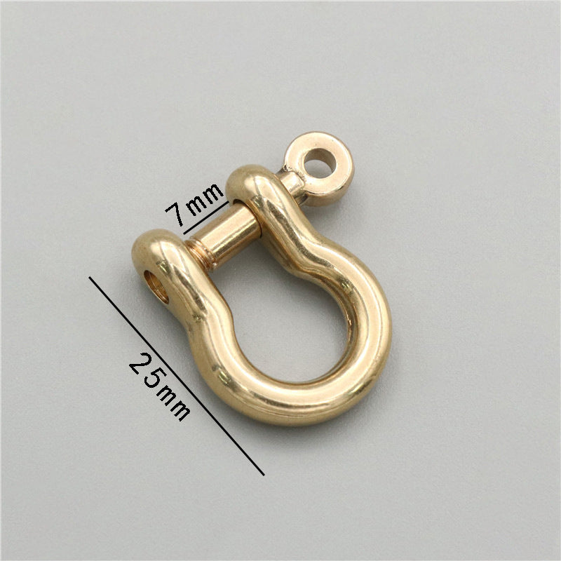 6mm Brass U-shackle Buckle Leather Bag Hardware Accessories Removable Screw Horseshoe Buckle-45