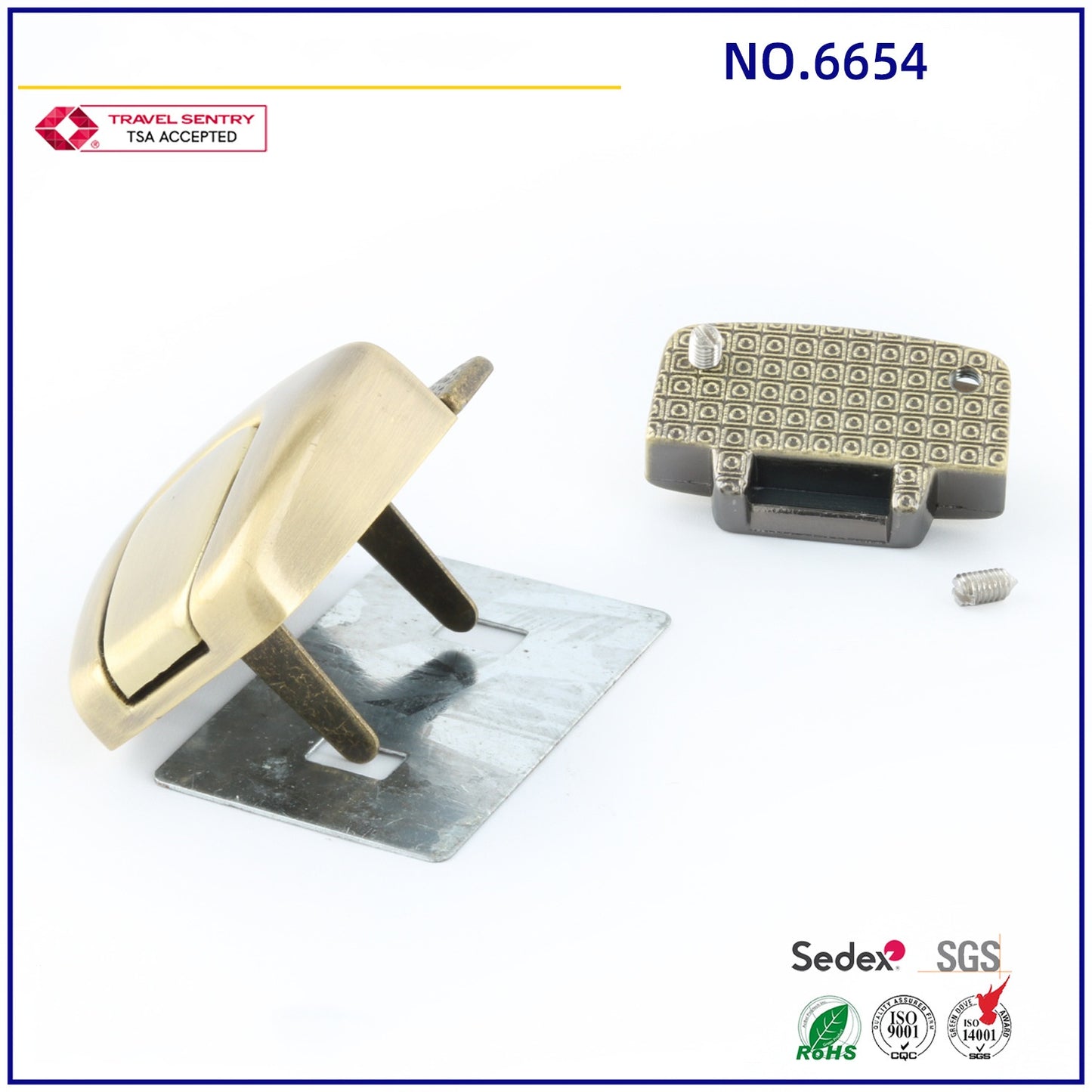 Wholesale Bag Metal Decorative Parts Buckle Thumb Press Bag Lock-45