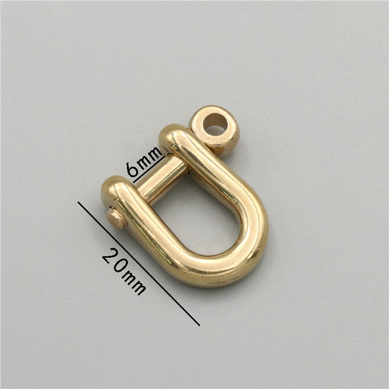 6mm Brass U-shackle Buckle Leather Bag Hardware Accessories Removable Screw Horseshoe Buckle-45
