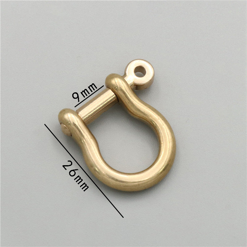6mm Brass U-shackle Buckle Leather Bag Hardware Accessories Removable Screw Horseshoe Buckle-45