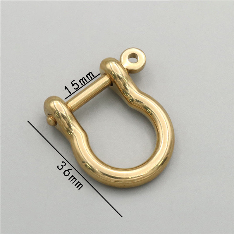 6mm Brass U-shackle Buckle Leather Bag Hardware Accessories Removable Screw Horseshoe Buckle-45