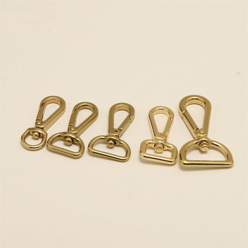 Factory Price Solid Brass Swivel Lever Snap Hook Brass snap Clip Carabiner For Bag DlY Leather Crafts-46