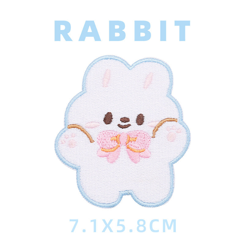 2025 factory customized cute cartoon teddy bear daisy flower clothes scarf decoration patch embroidery cloth paste-47