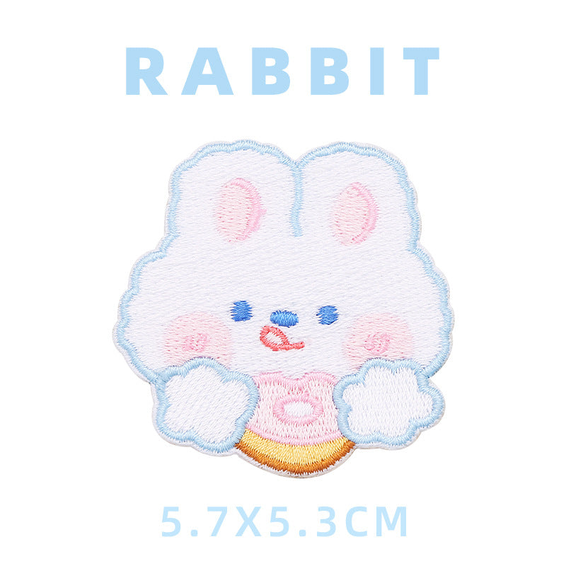 2025 factory customized cute cartoon teddy bear daisy flower clothes scarf decoration patch embroidery cloth paste-47