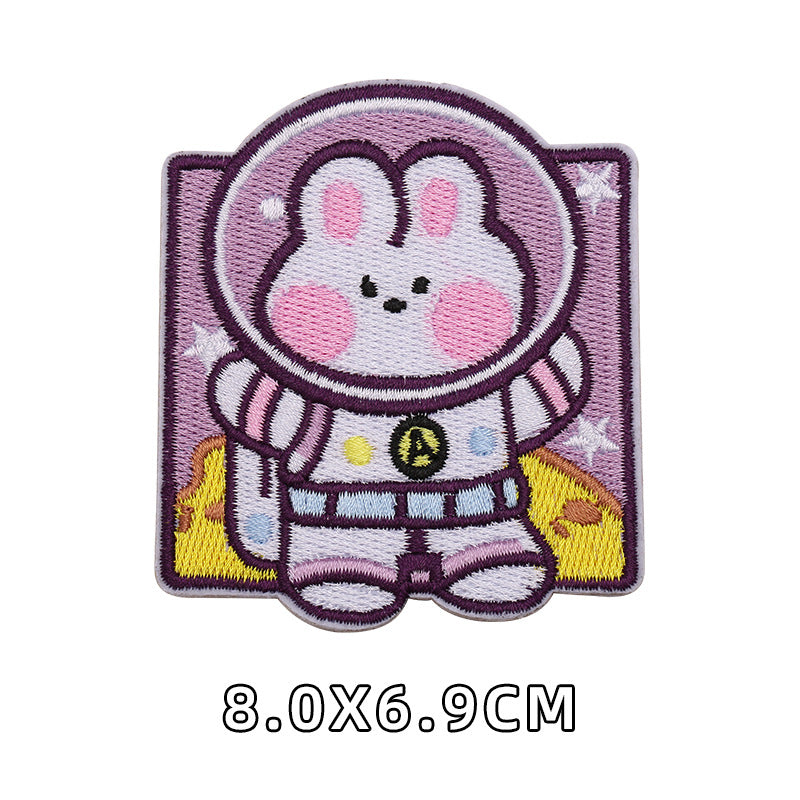 2025 factory customized cute cartoon teddy bear daisy flower clothes scarf decoration patch embroidery cloth paste-47