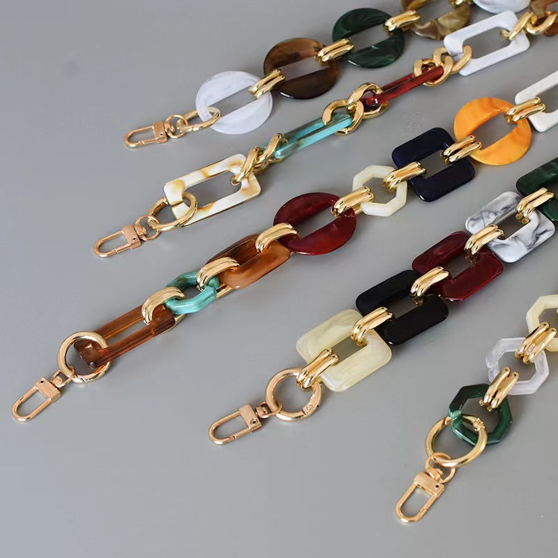 High Quality Big Chain For Bag Chunky Acrylic Chain Roll Purse Strap Gold Acrylic Bag Chain-48