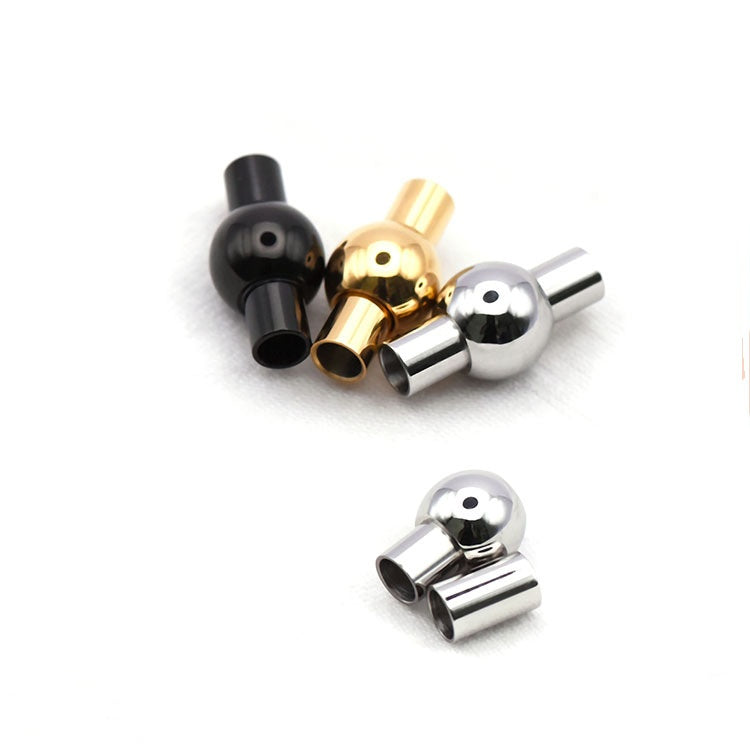 Wholesale Ball Shape Stainless Steel Leather Cord End Cap Clasp Leather Bracelets Connector-48