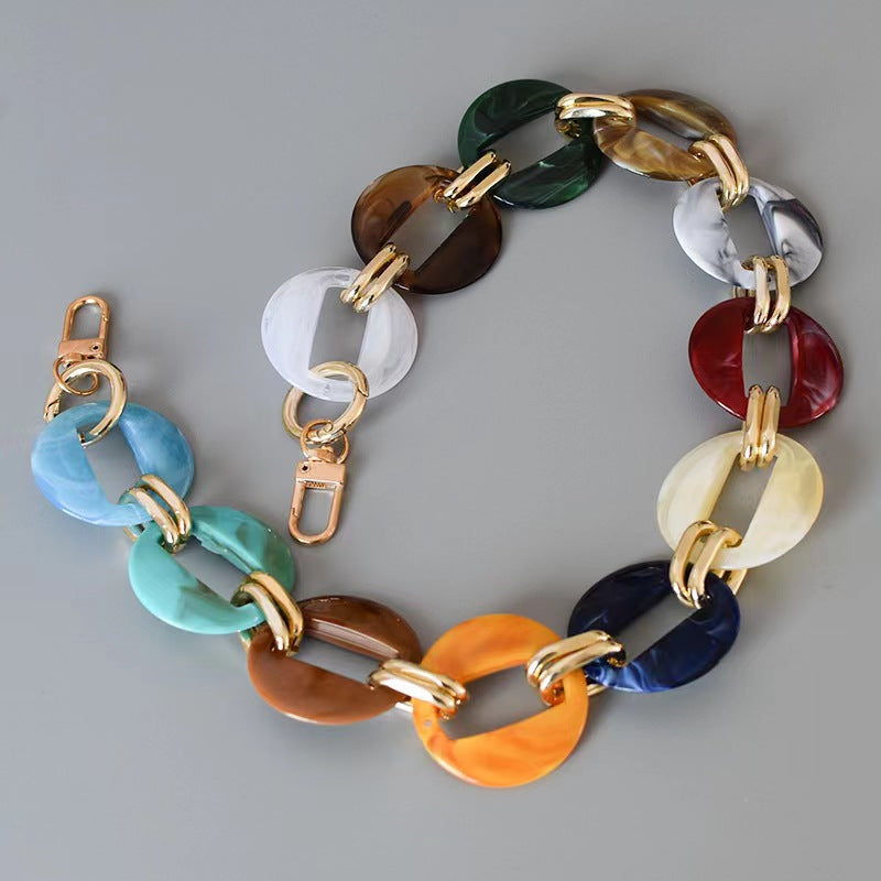 High Quality Big Chain For Bag Chunky Acrylic Chain Roll Purse Strap Gold Acrylic Bag Chain-48