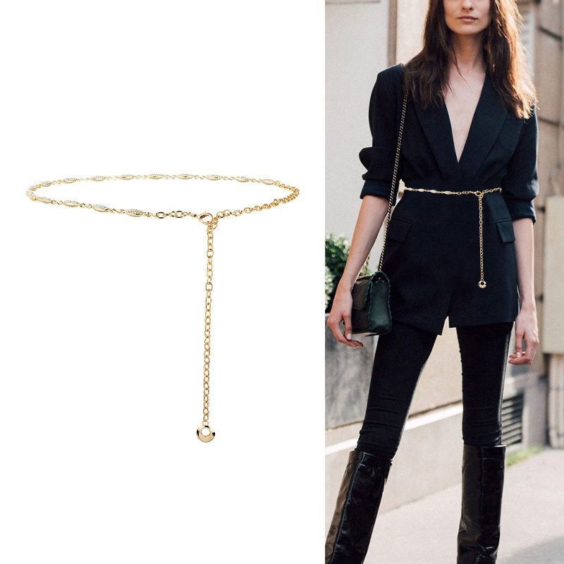 Wholesale Waist Chain Women's Thin Belt Matching Skirt-48