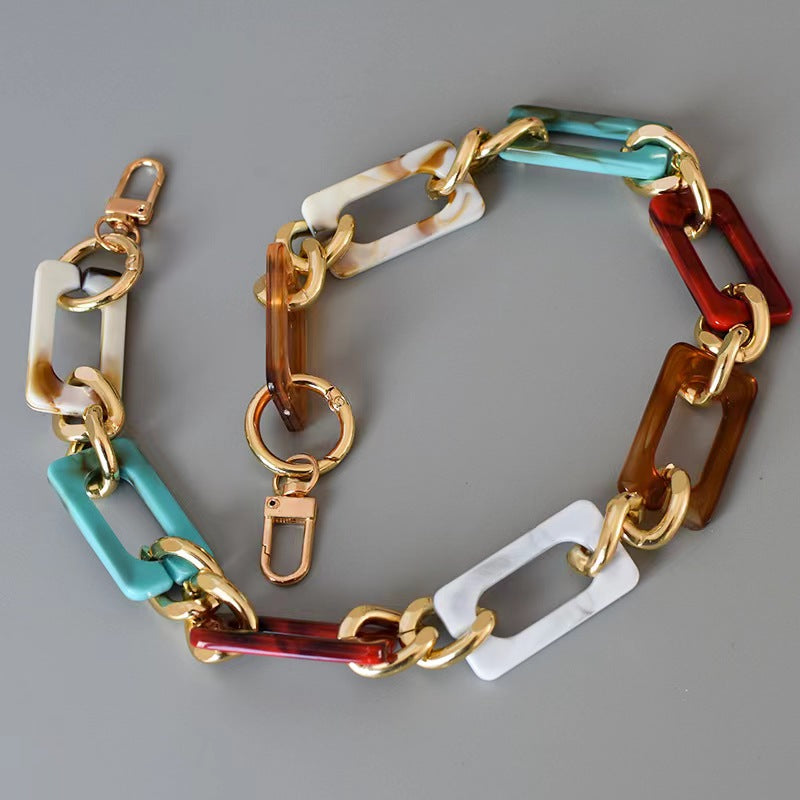 High Quality Big Chain For Bag Chunky Acrylic Chain Roll Purse Strap Gold Acrylic Bag Chain-48