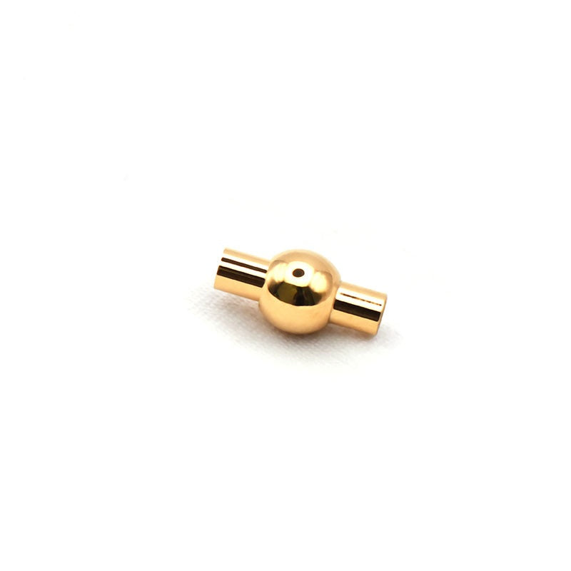 Wholesale Ball Shape Stainless Steel Leather Cord End Cap Clasp Leather Bracelets Connector-48