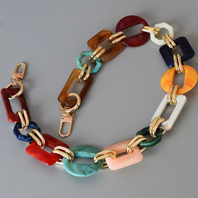 High Quality Big Chain For Bag Chunky Acrylic Chain Roll Purse Strap Gold Acrylic Bag Chain-48