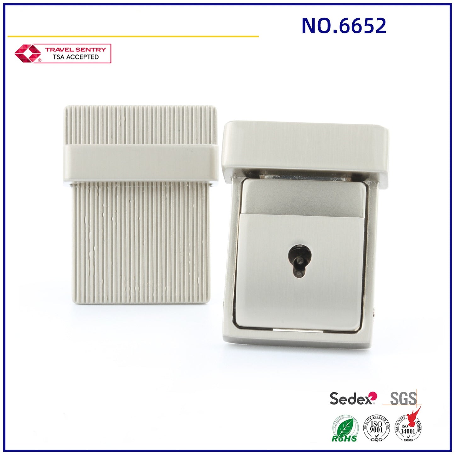 New Design Zinc Alloy Bag Lock Bag Accessory Nickle Color Set Metal Briefcase Lock With Key For Handbags-48