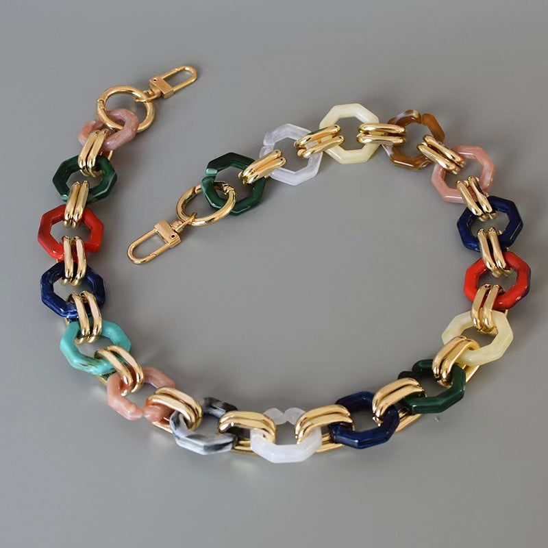 High Quality Big Chain For Bag Chunky Acrylic Chain Roll Purse Strap Gold Acrylic Bag Chain-48