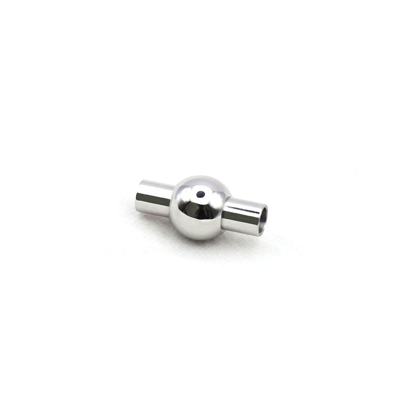Wholesale Ball Shape Stainless Steel Leather Cord End Cap Clasp Leather Bracelets Connector-48