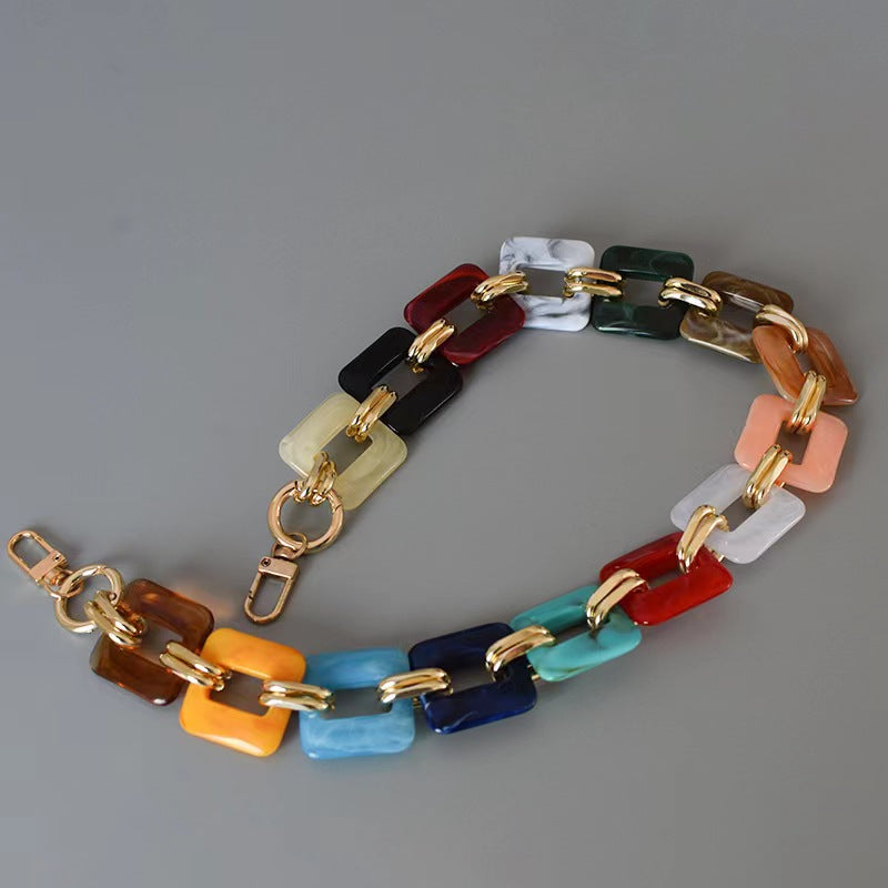 High Quality Big Chain For Bag Chunky Acrylic Chain Roll Purse Strap Gold Acrylic Bag Chain-48