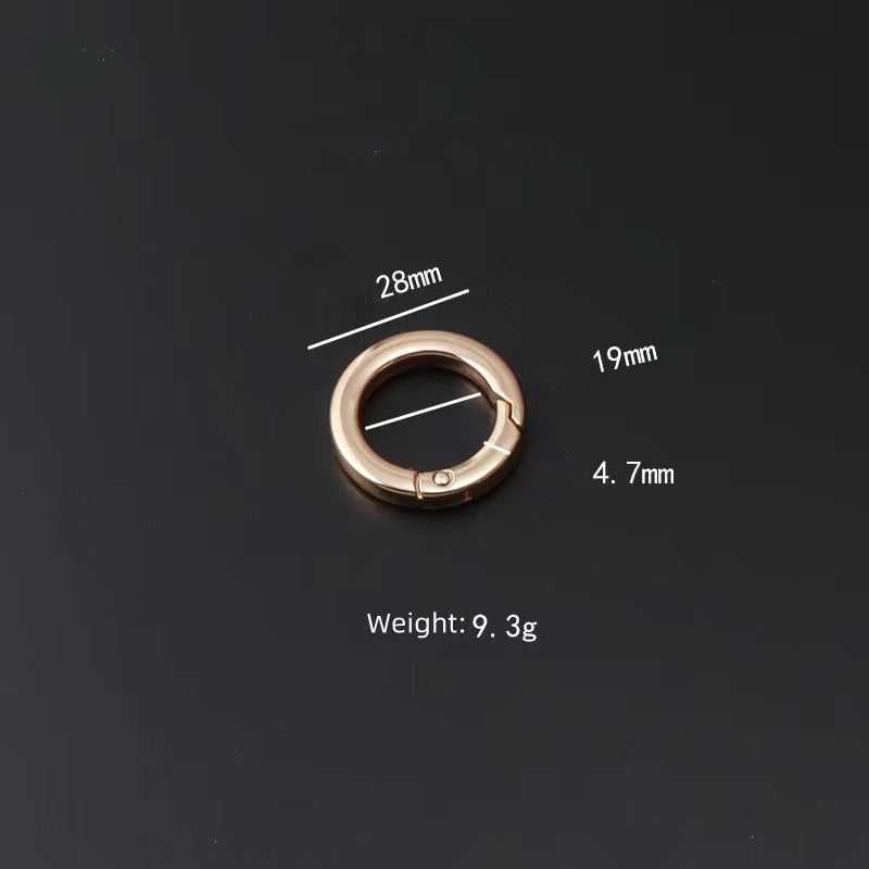 Nolvo World 32 mm inner 1.2" metal tabular fat O ring spring coil bag handle buckles handbag lock hang buckles accessories
