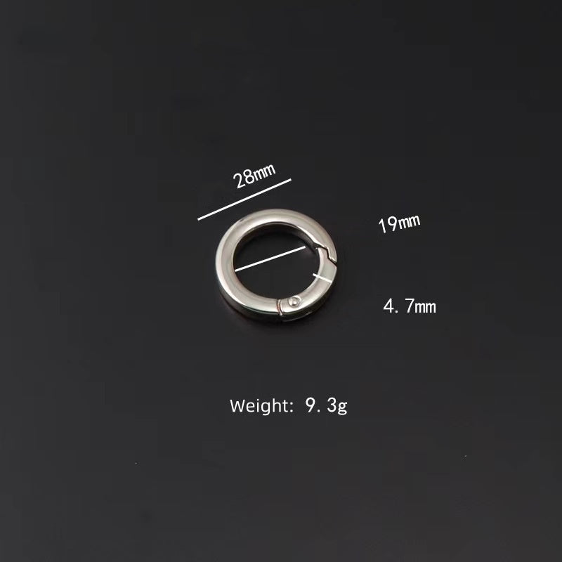 Nolvo World 32 mm inner 1.2" metal tabular fat O ring spring coil bag handle buckles handbag lock hang buckles accessories