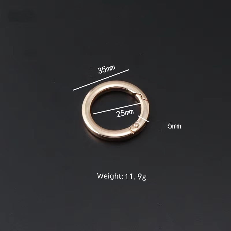 Nolvo World 32 mm inner 1.2" metal tabular fat O ring spring coil bag handle buckles handbag lock hang buckles accessories