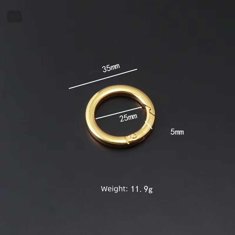 Nolvo World 32 mm inner 1.2" metal tabular fat O ring spring coil bag handle buckles handbag lock hang buckles accessories