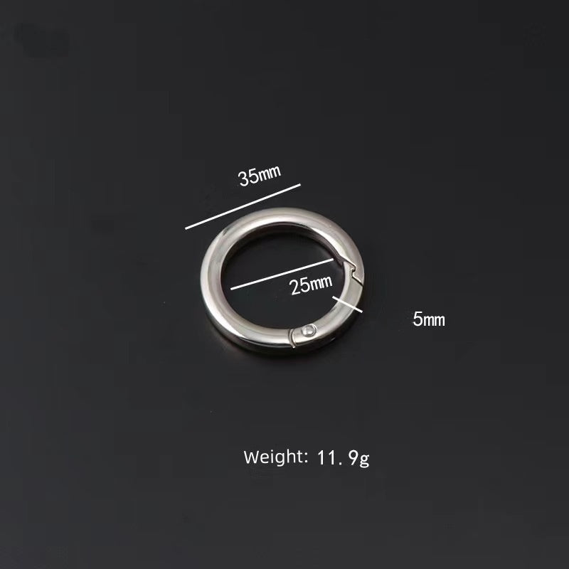 Nolvo World 32 mm inner 1.2" metal tabular fat O ring spring coil bag handle buckles handbag lock hang buckles accessories