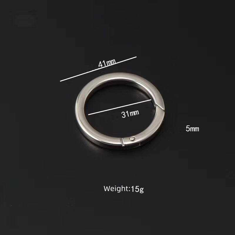 Nolvo World 32 mm inner 1.2" metal tabular fat O ring spring coil bag handle buckles handbag lock hang buckles accessories