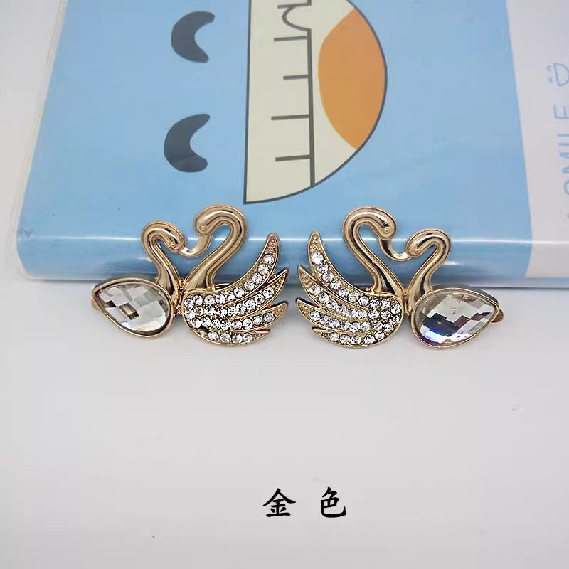 Crystal Swan Shoes Buckle for Women-67