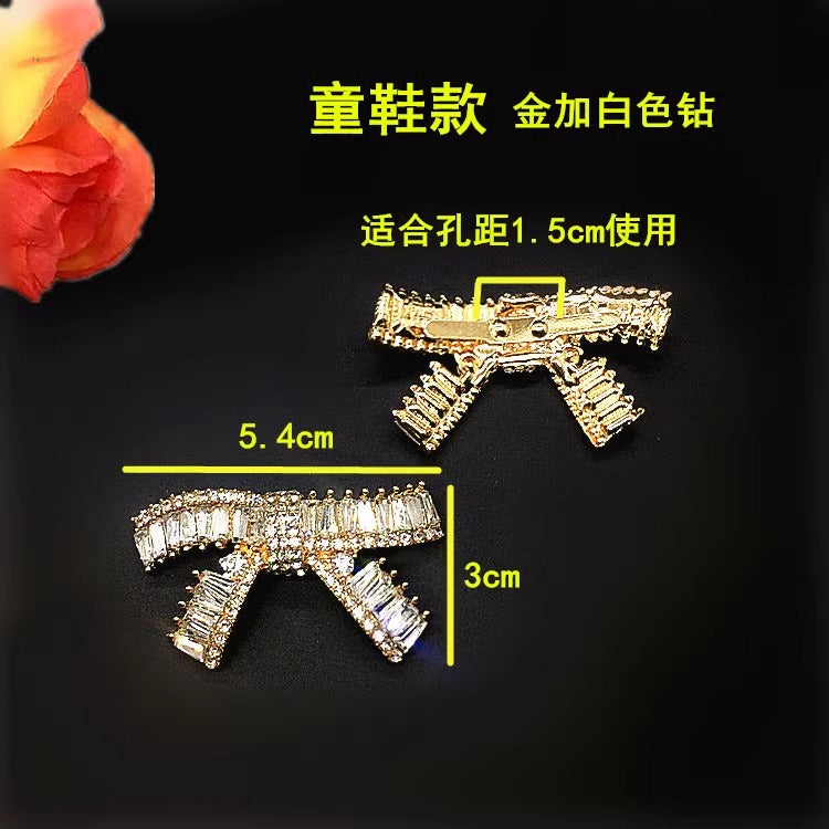 Luxury Full Diamond Initial Letter buckle for shoes Trendy Shiny Rhinestone Alphabet Wholesale-126