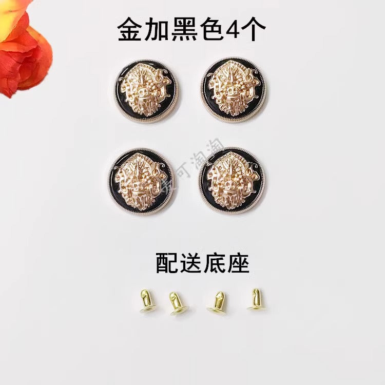 Black and gold buttons for boots-145