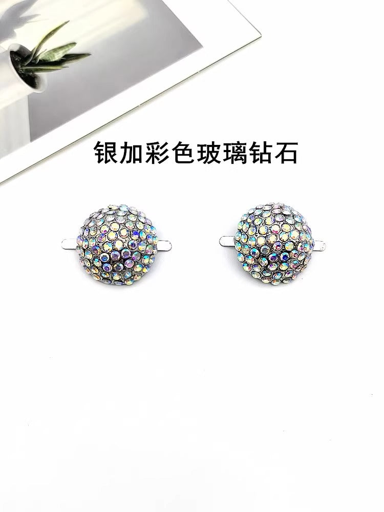 Fashion Gold Silver Plating Wedding Rhinestone Pearl Metallic Shank buckle for shoes -154