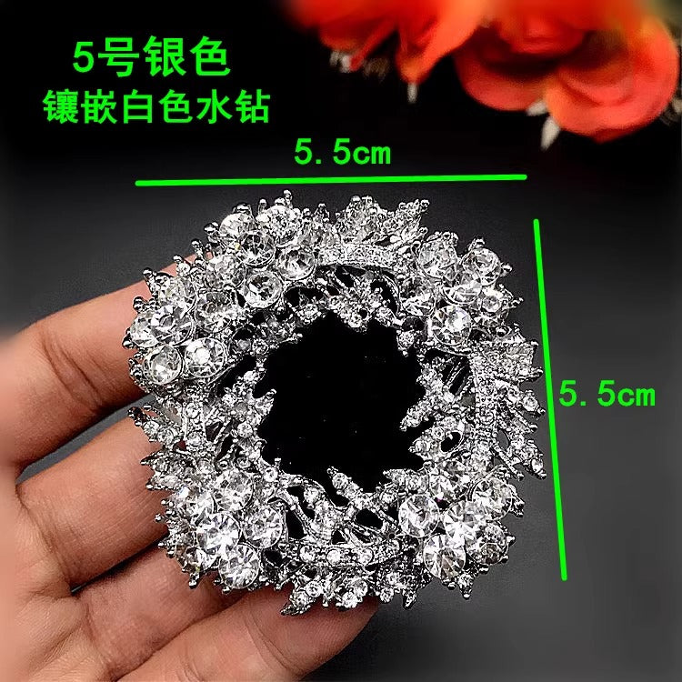 Wholesale DIY Ladies High Heels Shoe Accessories Crystal Rhinestone Flower Buckle Clip for Metal Sandal-49