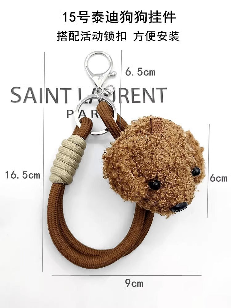New Colorful Bow Tie Stuffed Animal Soft Plush Toy Cute Teddy Bear Backpack Pendant Keychain Birthday Gifts Girls-55
