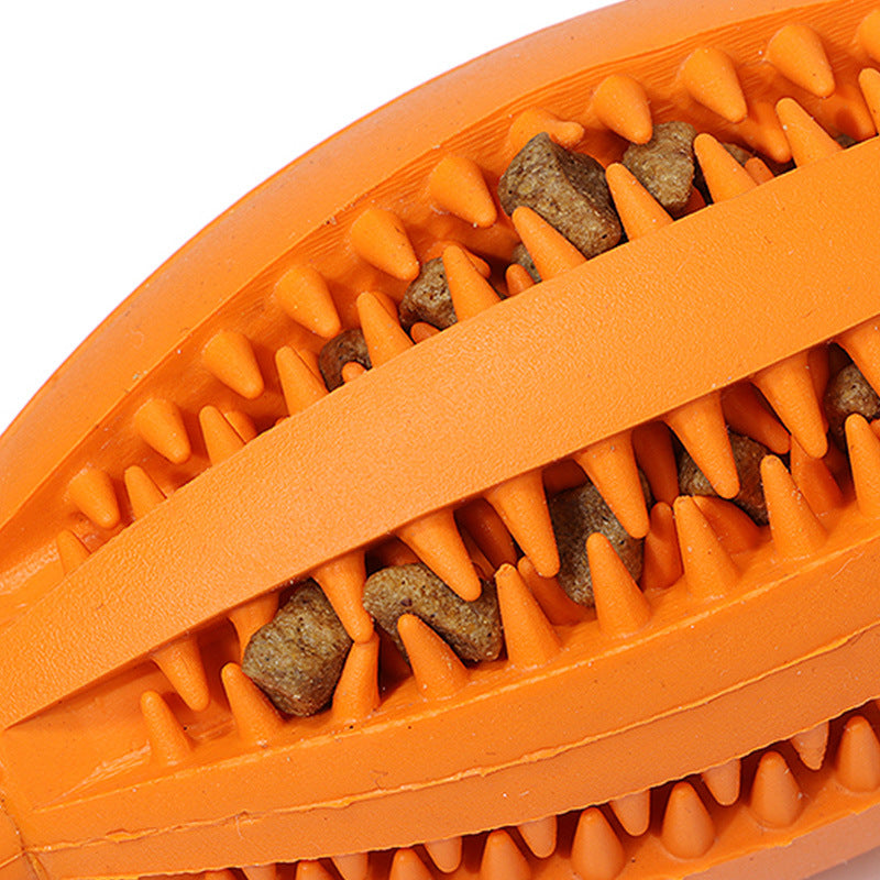 Hot Sale Pet Prodoct Indestructible Durable Chew Dental Natural Rubber Dog Toy Baseball and Rugby Ball With Snack Bone-68