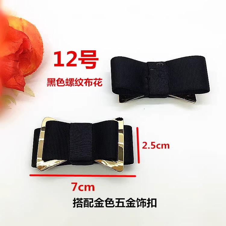 Japanese and Korean Style Classic shoes buckle for Girls Sweet European Decoration With Metal Plastic Fabric Material-76