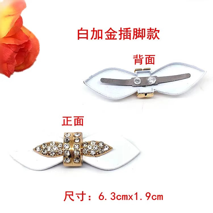 Zinc alloy diamond bow shoe buckle-160
