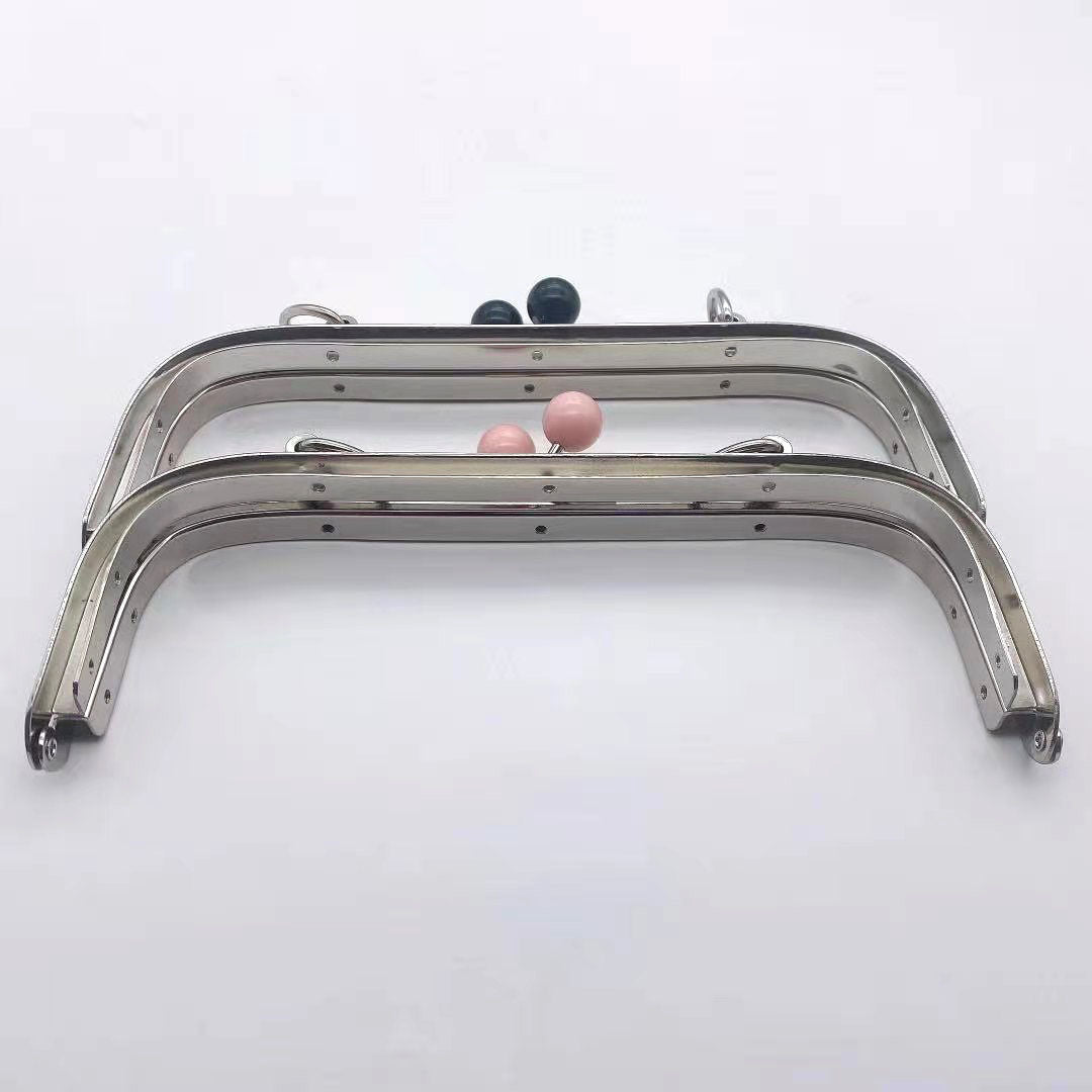 Customized Silver Purse Frame Handle Bag Accessories Metal Kiss Clasp Lock Purse Frame Square Shape Purse Frame-99