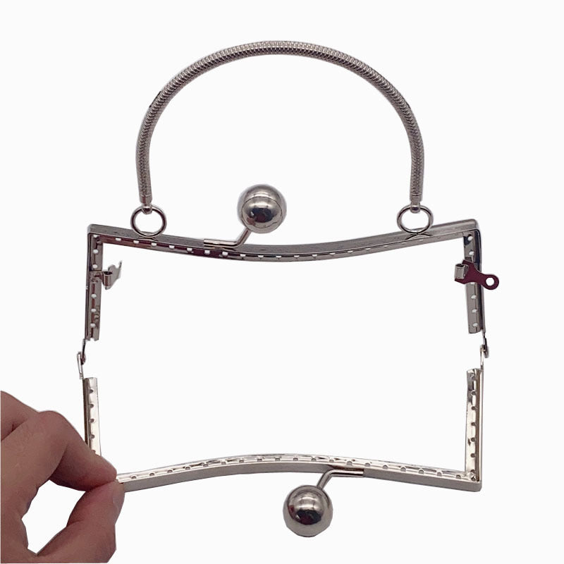 Color Antique Copper Ball Clasp Purse Frame Evening Clutch with Round Metal Handle-107