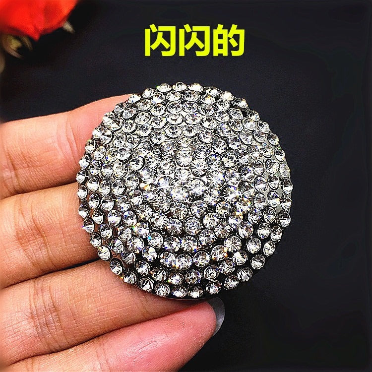 Fashion Luxury Alloy Diamond Round shoes buckle Geometric Hemisphere shoes buckle for Women-86
