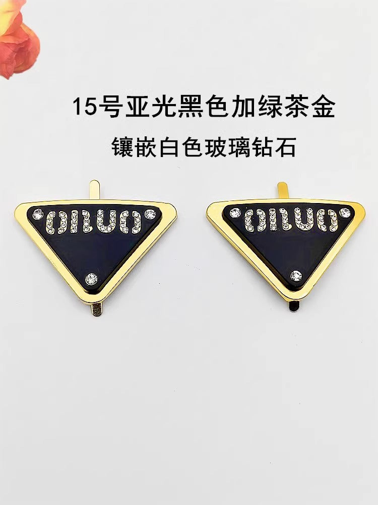 Women's Shoes with Decorative Metal Shoe Label Accessories Upper Shoe Buckle Hook-30