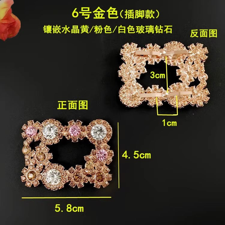 Fashion Diamond Removable Shoe Clips Metal Removable Shoe Accessories Buckles-148