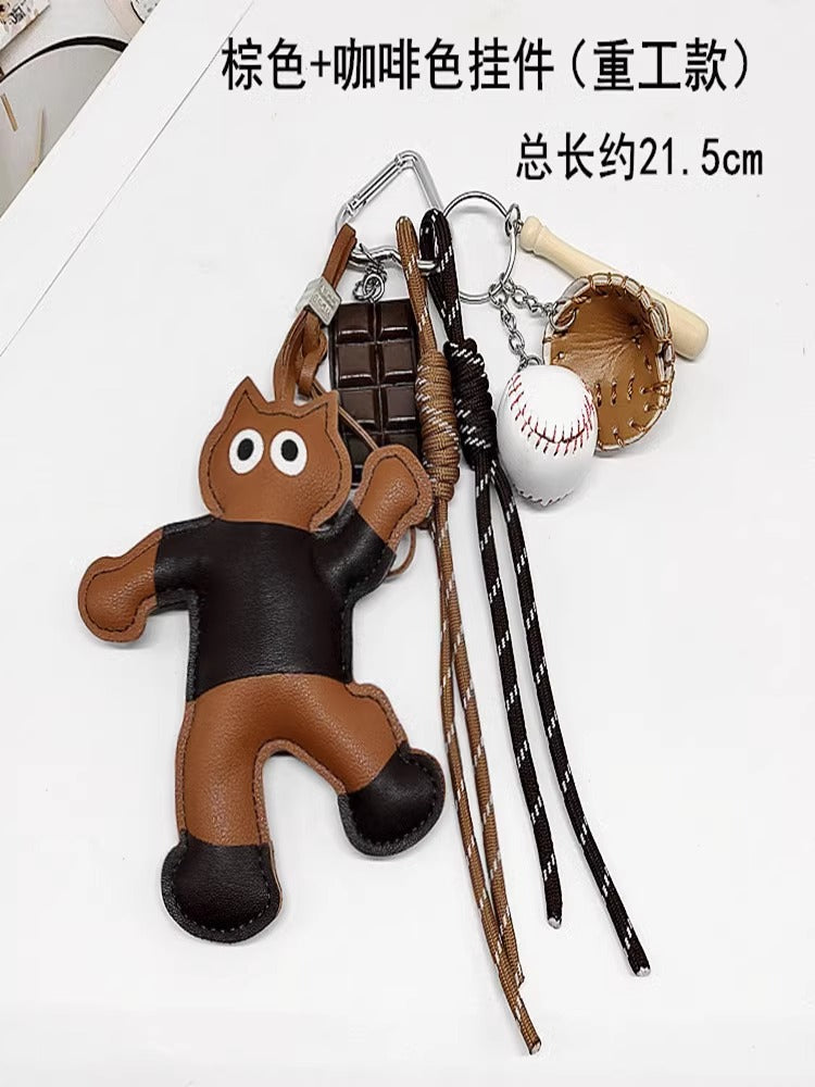 New Style Sanlio Leopard Print KT Keychain Pendant Cute Doll Gift Super Soft Kids Gift Schoolbag Pendent-60
