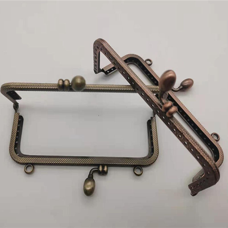 8.5-20.5cm Light Gold Metal Square Purse Frame KissLock Hardware-100