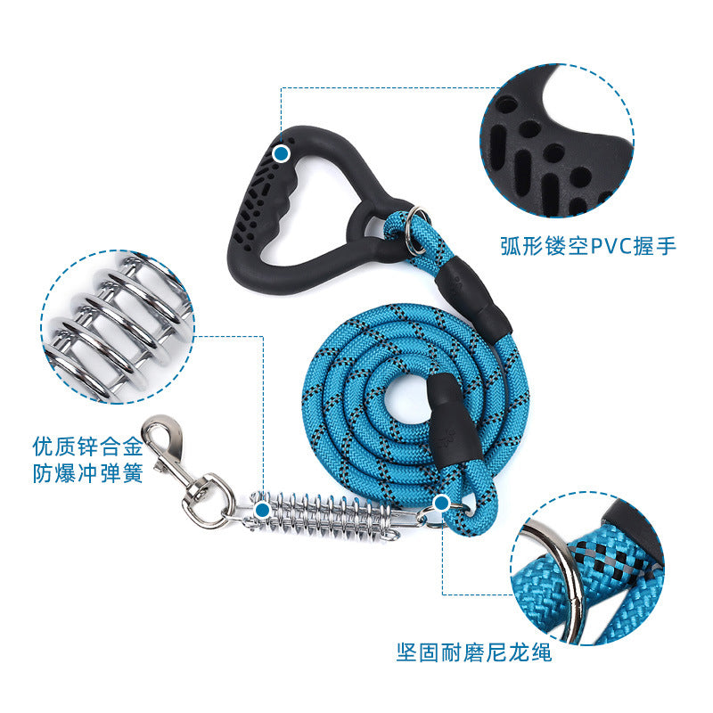 Wholesale Shockproof Explosion-proof Reflective Training Nylon Rope Pet Dog Leash With Spring-125