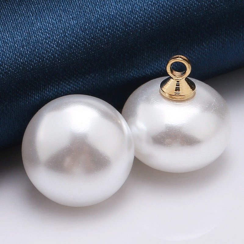 Multi Function Pearl Buttons for Clothes Diy Jewelry Accessories Headpieces Elegant Black Bread Beads Pearl Sewing Shank Button-5