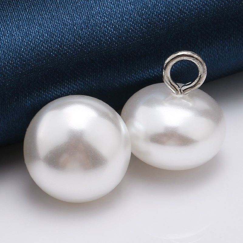 Multi Function Pearl Buttons for Clothes Diy Jewelry Accessories Headpieces Elegant Black Bread Beads Pearl Sewing Shank Button-5