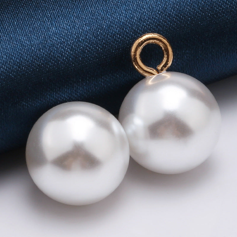 Multi Function Pearl Buttons for Clothes Diy Jewelry Accessories Headpieces Elegant Black Bread Beads Pearl Sewing Shank Button-5