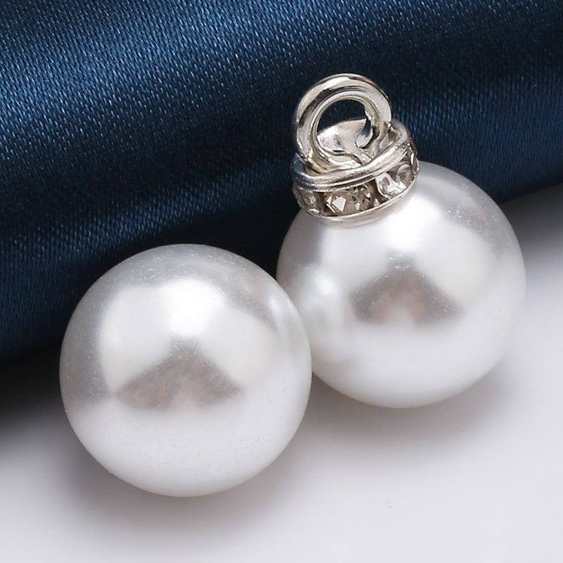Multi Function Pearl Buttons for Clothes Diy Jewelry Accessories Headpieces Elegant Black Bread Beads Pearl Sewing Shank Button-5