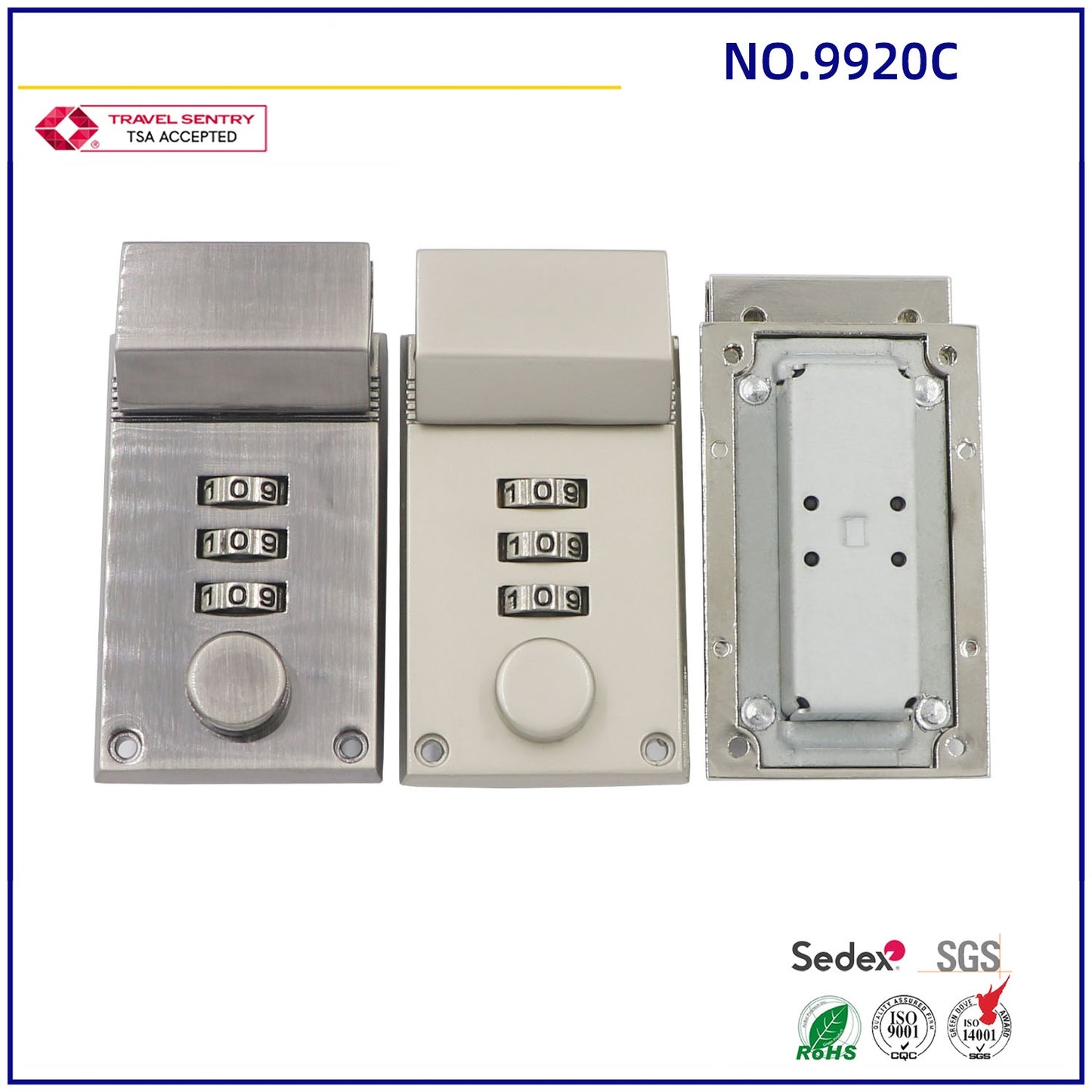 High quality Combination Lock 3 digital lock for leather handbag wholesales in china bag accessory cam lock make in china-5
