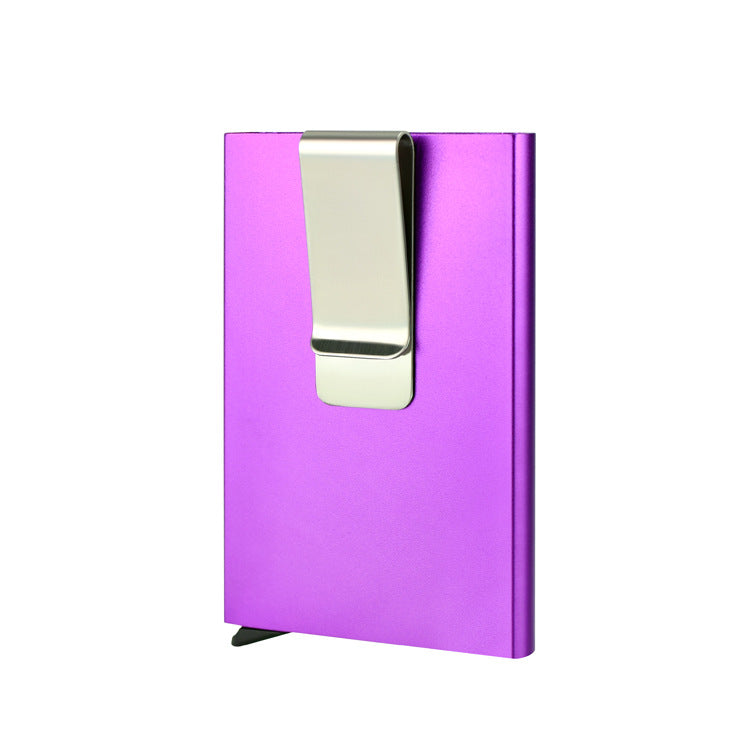 High Quality Metal Customized LOGO Print Water Proof Aluminum Alloy Business Id Slim Pop Up Card Holder